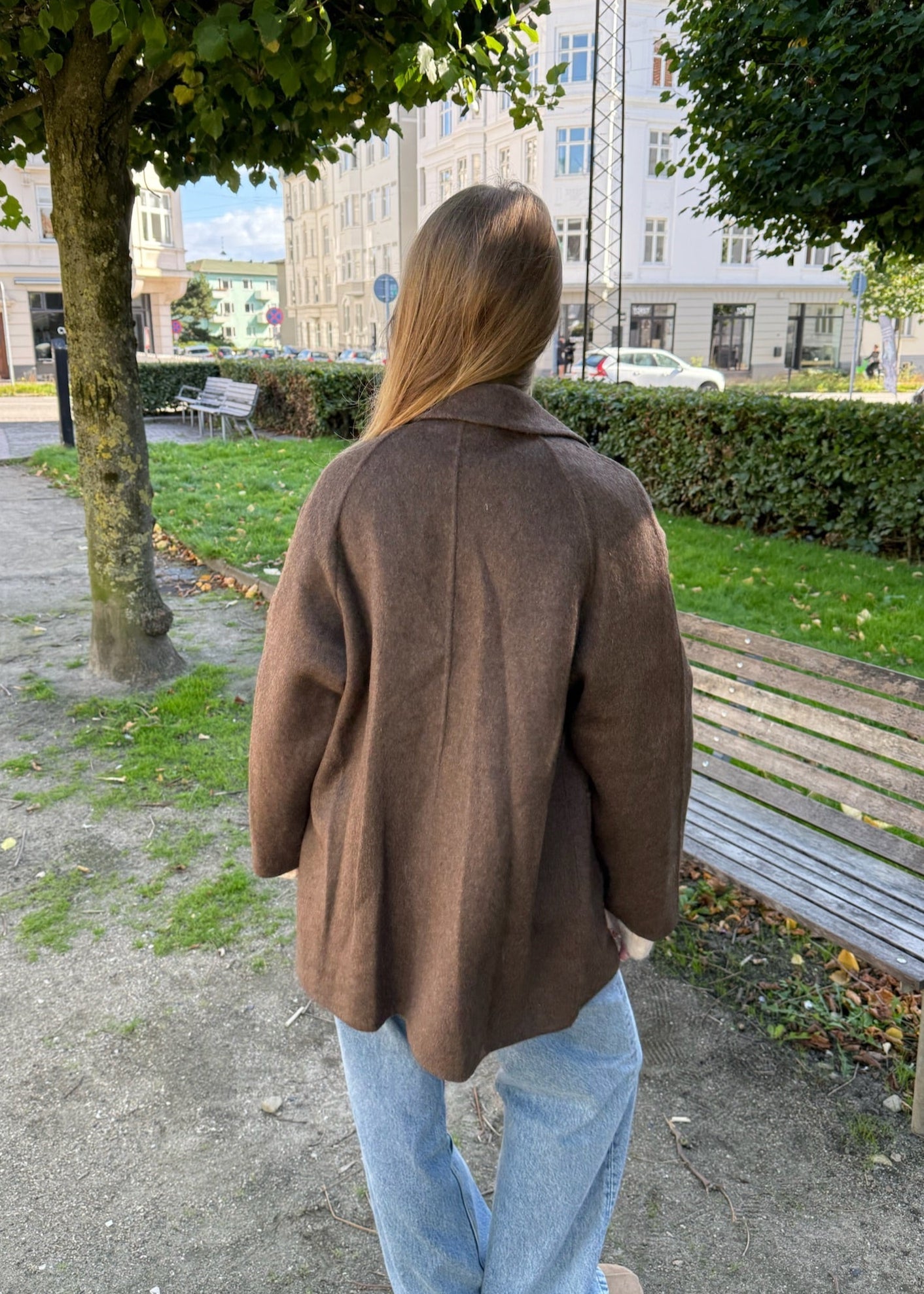 Kort Uld Jakke - Brun