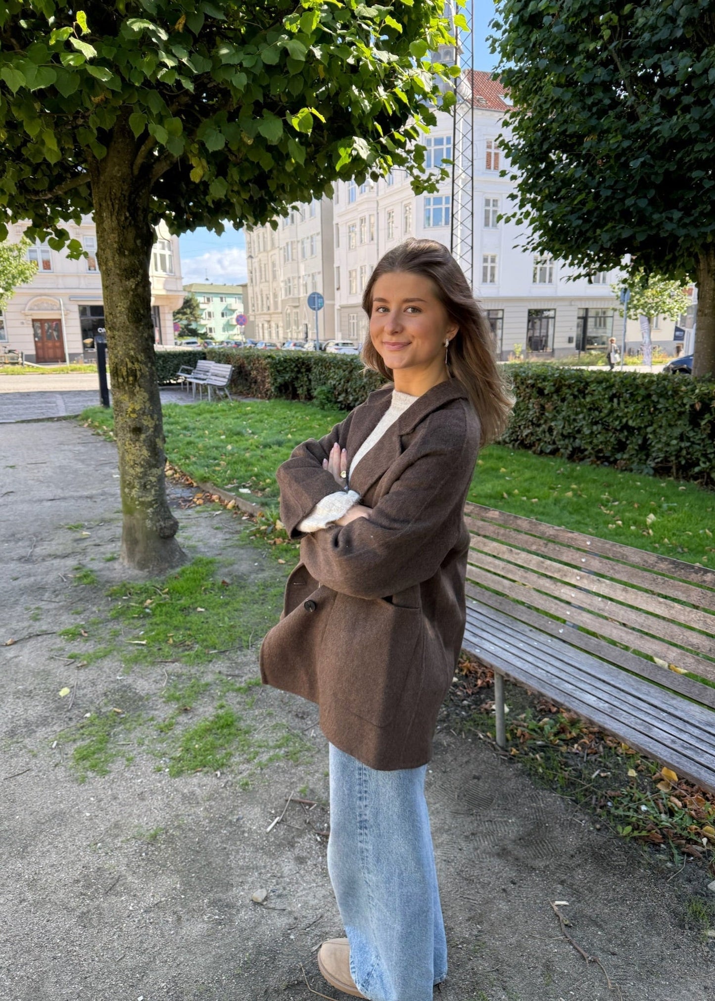 Kort Uld Jakke - Brun