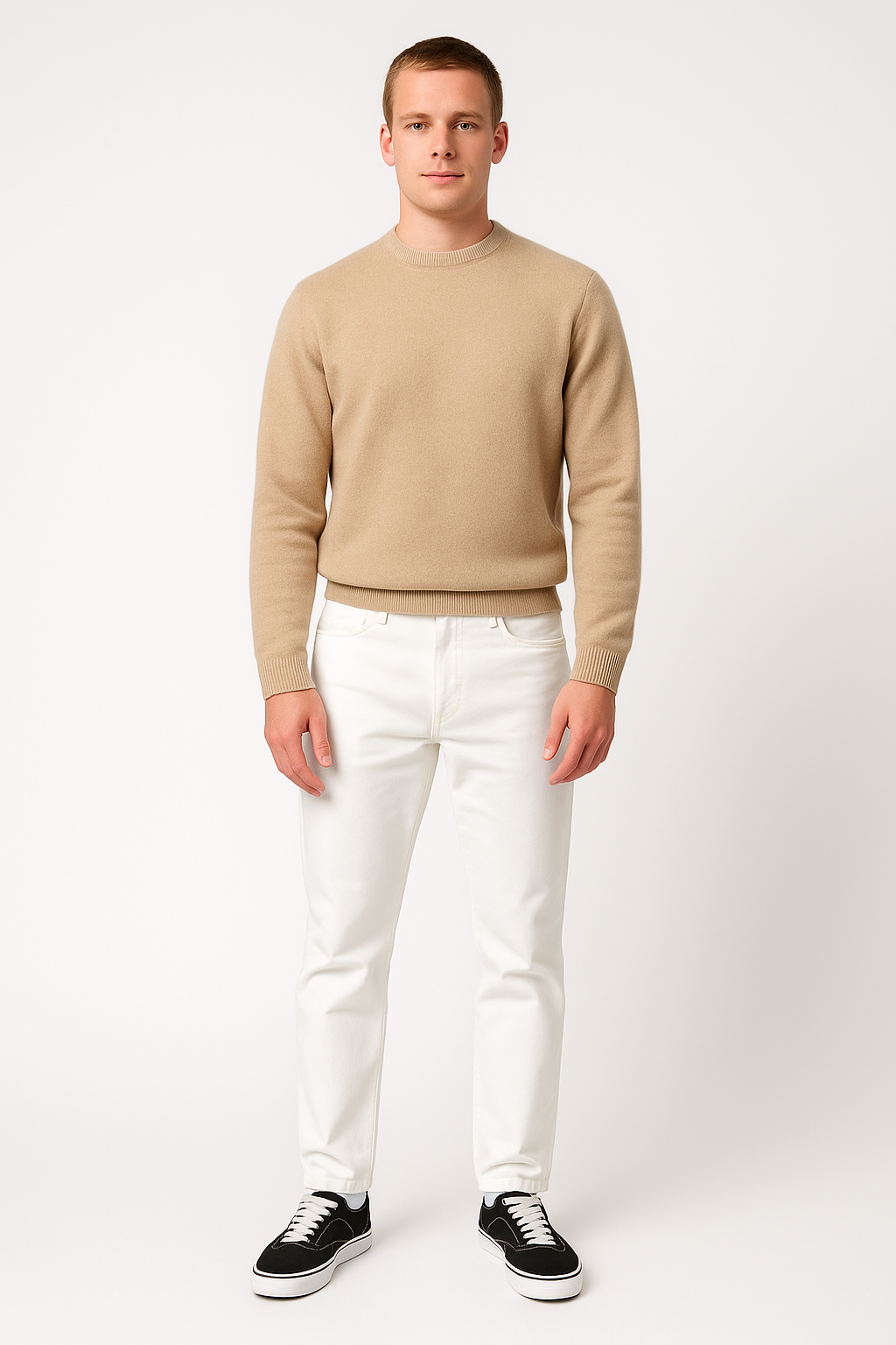 Hvide Jeans Med Stretch Og Slim Snit