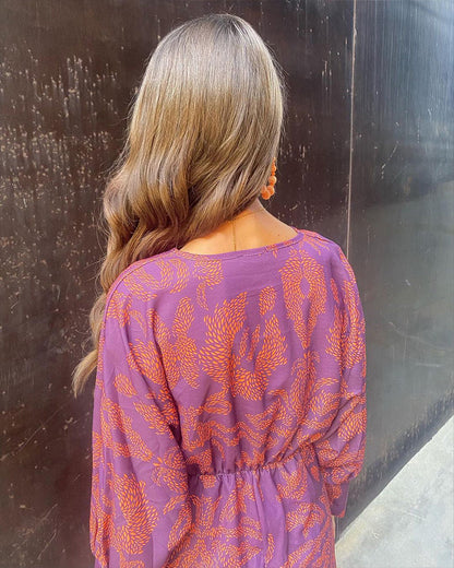 Rosamul | Langarm V-Ausschnitt Boho Sommerkleid für Damen | Maxi