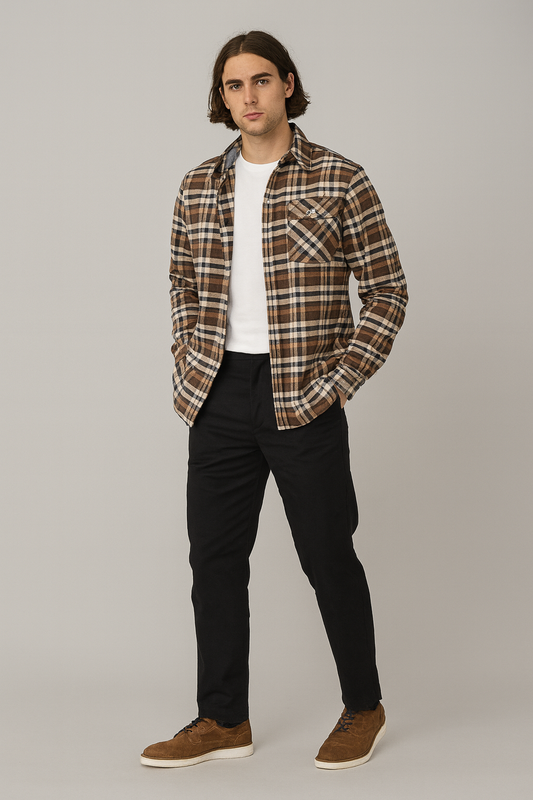 Søren - Bomuld Ternet Flannel Skovhugger T-shirt