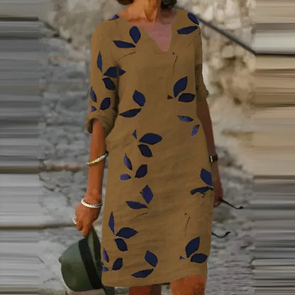 Mavis | Vintage-Sommerkleid für Damen mit kurzen Ärmeln und V-Ausschnitt | Mini