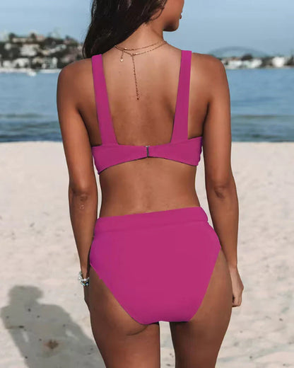 Tyra | Damen-Sommer-Bikini mit Hoher Taille und V-Ausschnitt | 2-teilig