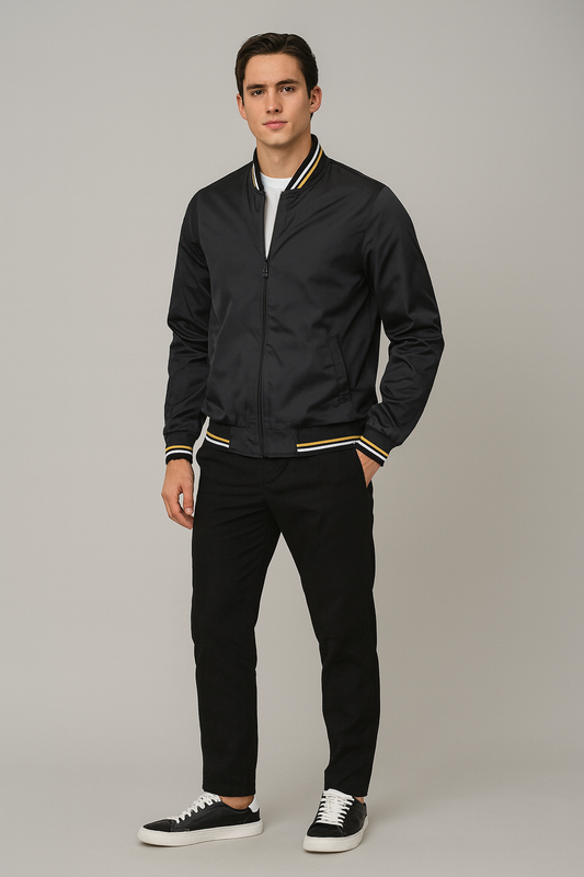 Moderne Herre Bomberjakke i Stilfuldt Design