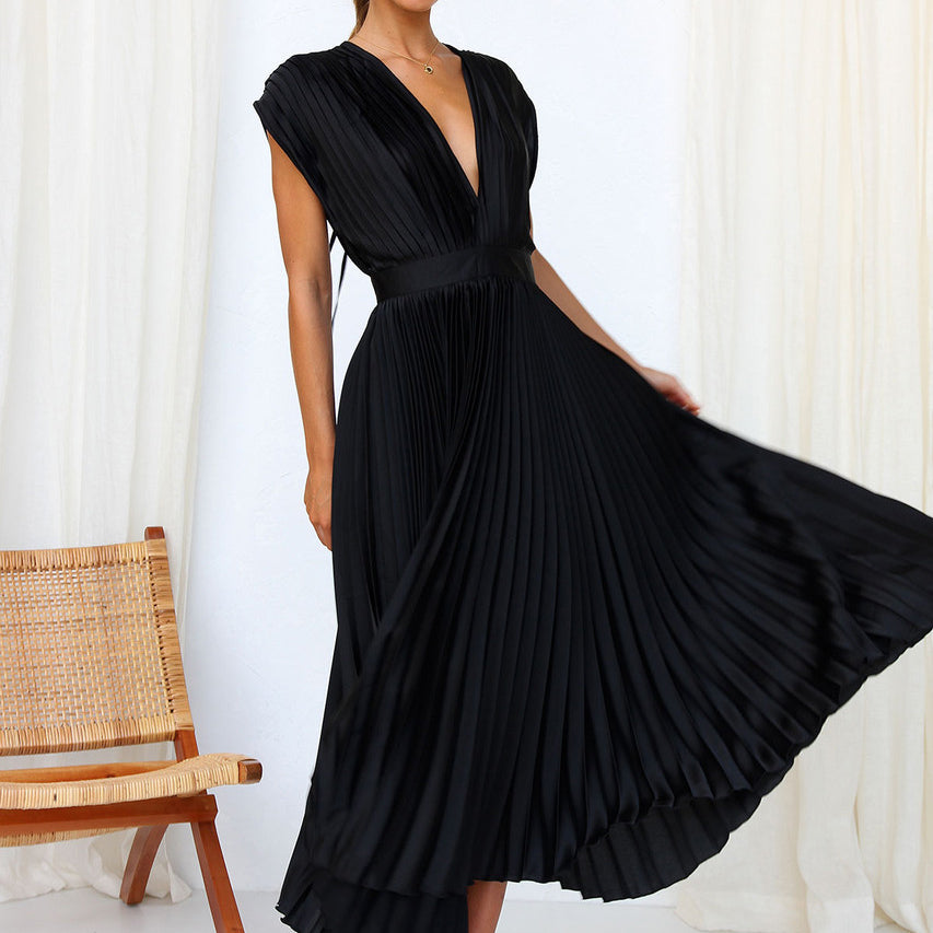 Casimir | Damen Moderne V-Ausschnitt Kleid | Ärmellos