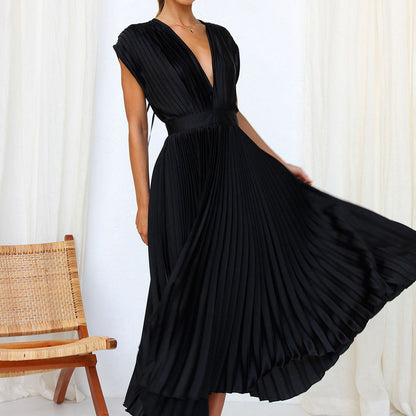 Casimir | Damen Moderne V-Ausschnitt Kleid | Ärmellos