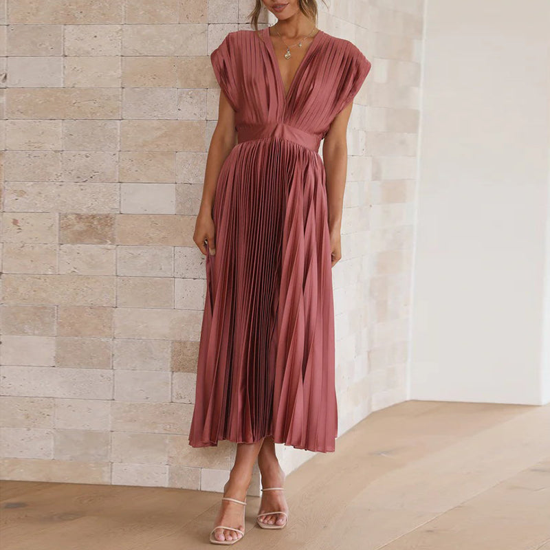 Casimir | Damen Moderne V-Ausschnitt Kleid | Ärmellos