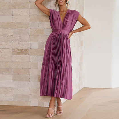Casimir | Damen Moderne V-Ausschnitt Kleid | Ärmellos