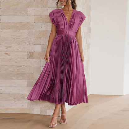 Casimir | Damen Moderne V-Ausschnitt Kleid | Ärmellos
