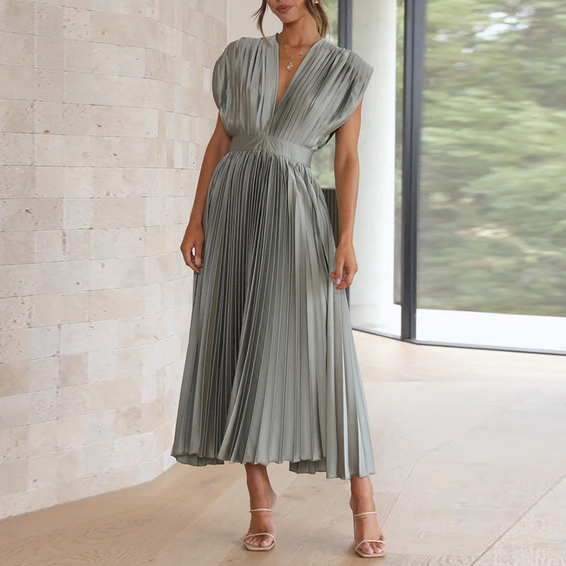 Casimir | Damen Moderne V-Ausschnitt Kleid | Ärmellos